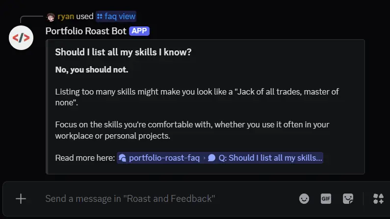 Portfolio Roast Bot